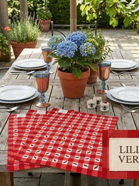 Lillian Vernon Ant Novelty Print Set Of Three Dinner Placemats Cotton NWT Picnic